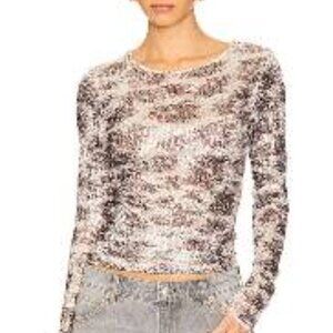 NWT Free People Gold Rush Mesh Top - Size Medium